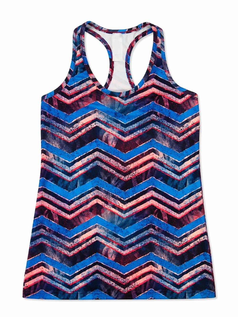 Ivivva by Lululemon🍋 Keep Ur Cool Racer Colours tank top chevron blue size 14